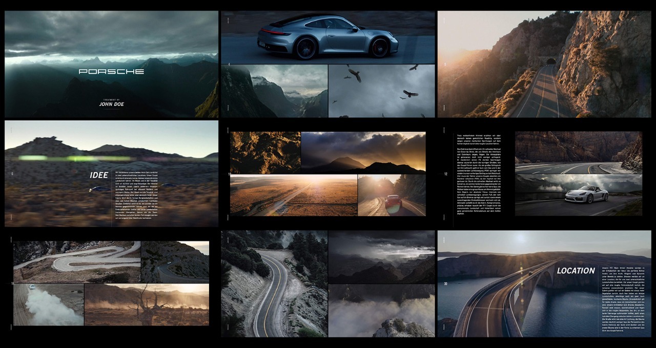 a series of photographs of a car driving on a mountain road