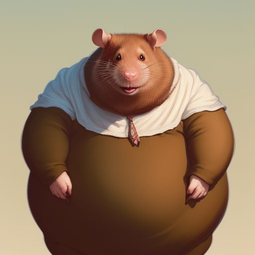 a cartoon picture of a fat rat in a shirt and tie