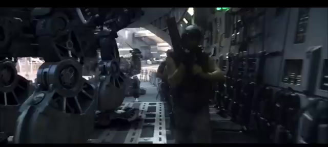 a scene from a sci - fi movie of a man in a space station