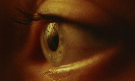 a close up of a person's eye