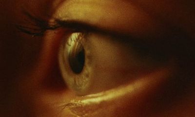 a close up of a person's eye