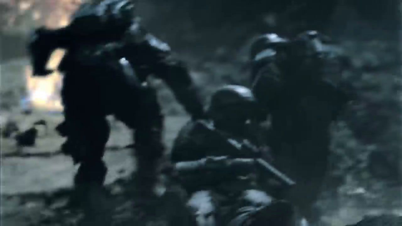 a blurry image of a group of soldiers