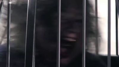 a blurry photo of a person behind bars