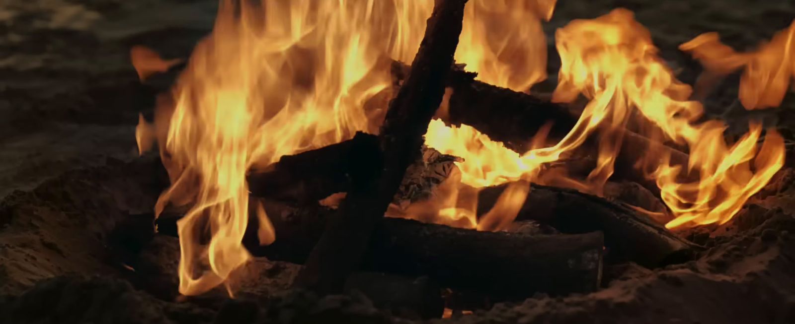 a close up of a fire in a fire pit