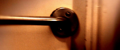 a close up of a door handle on a door