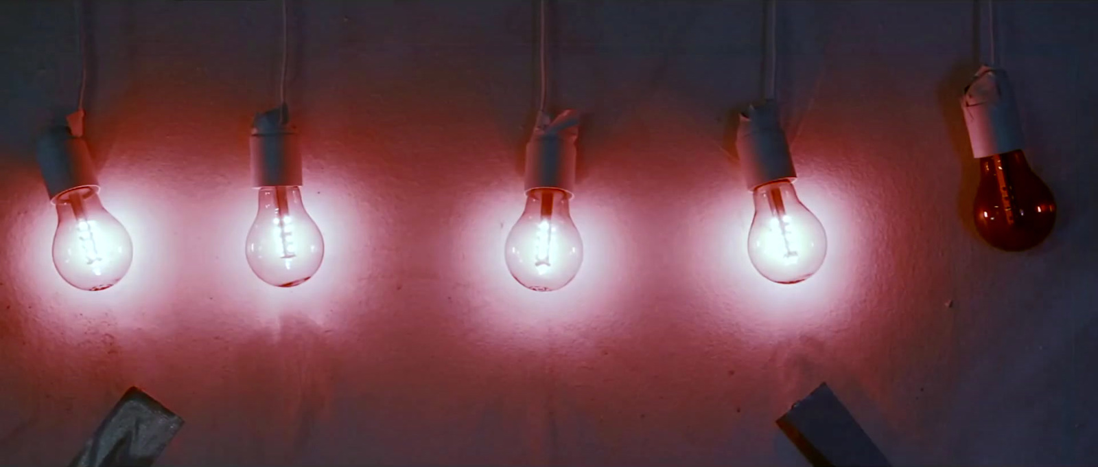 a group of lights that are on a wall