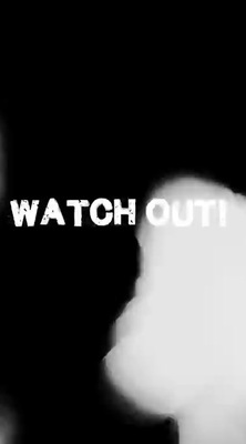 a black and white photo of a clock with the words watch out