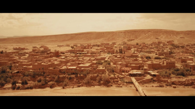 an aerial view of a city in the desert