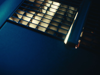 a close up of a metal grate on a table