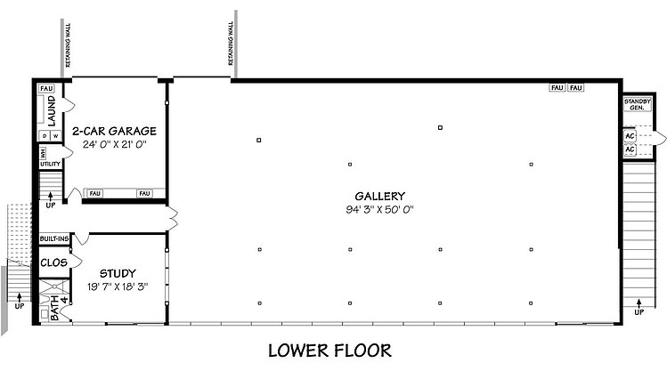 a floor plan of a building with a garage