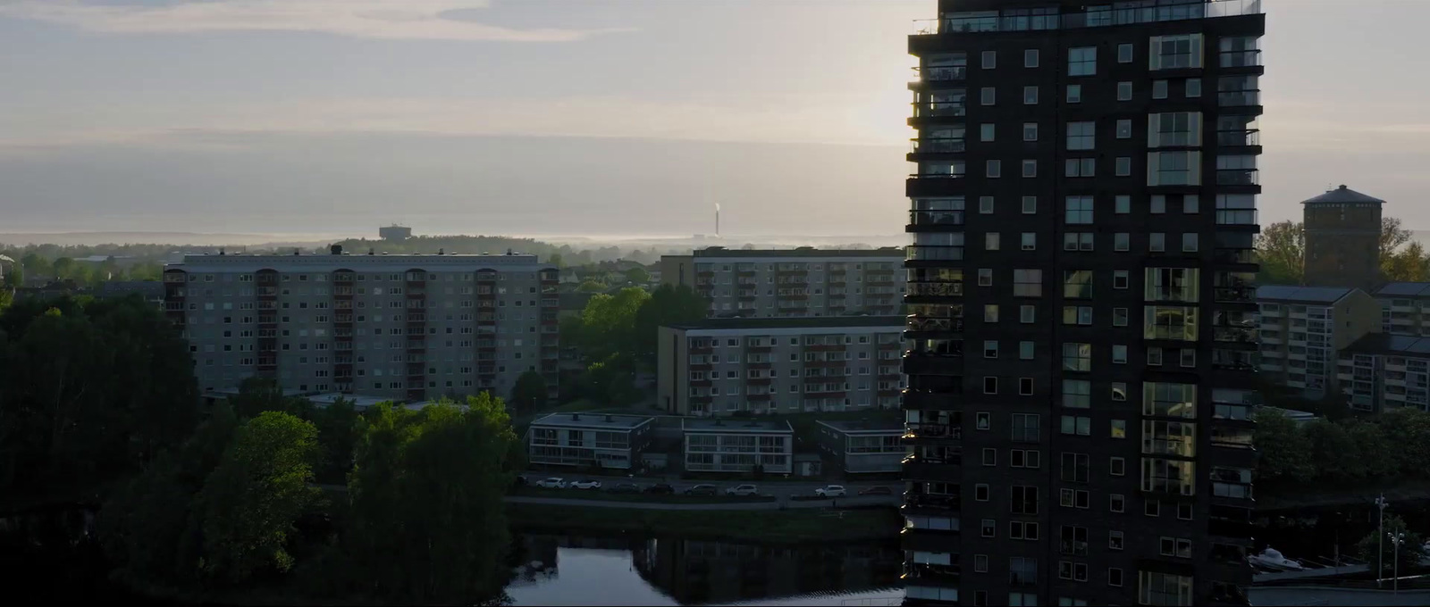 a view of a city from a high rise building