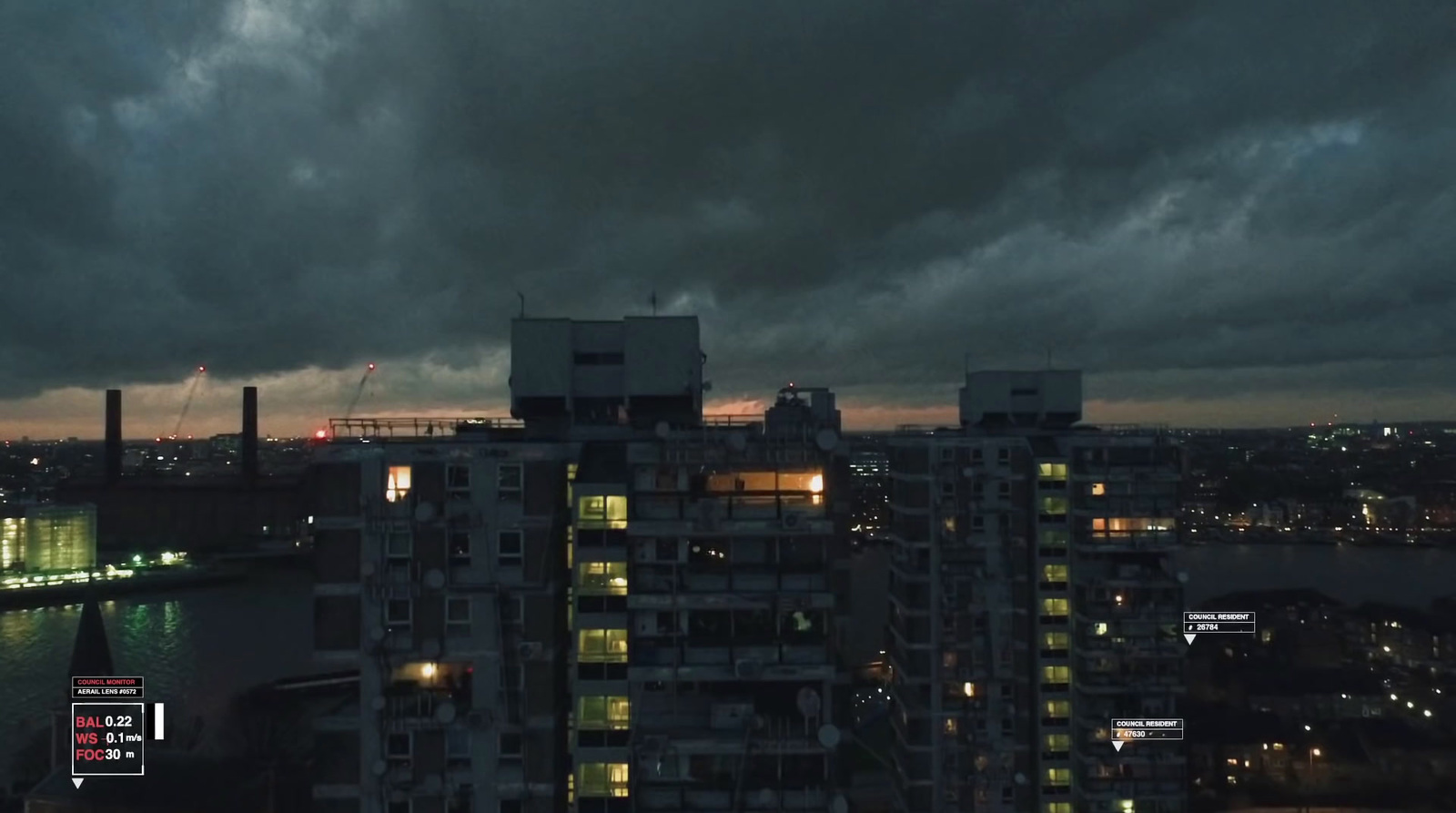 a view of a city at night from a high rise