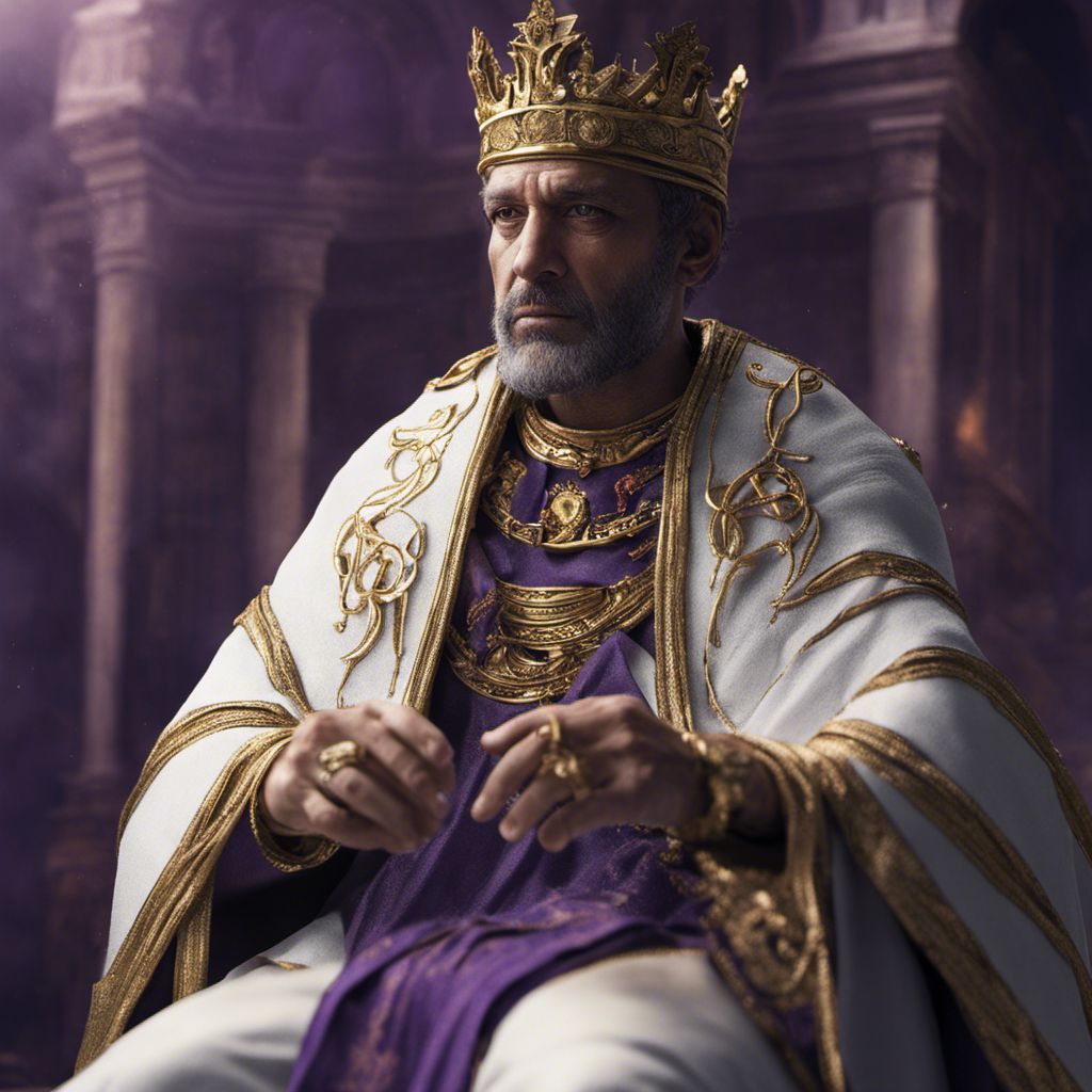 a man wearing a crown and sitting in a chair