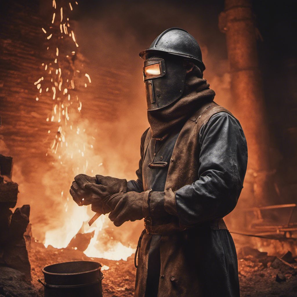 a man in a gas mask holding a knife