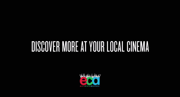 a black background with a white text that reads, discovering more at your local cinema