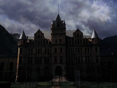 a large building with a clock tower on top of it