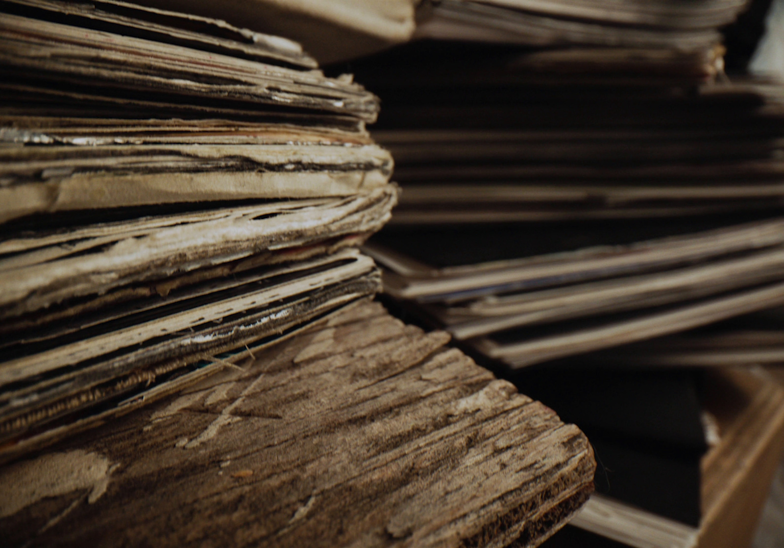 a stack of wooden boards stacked on top of each other