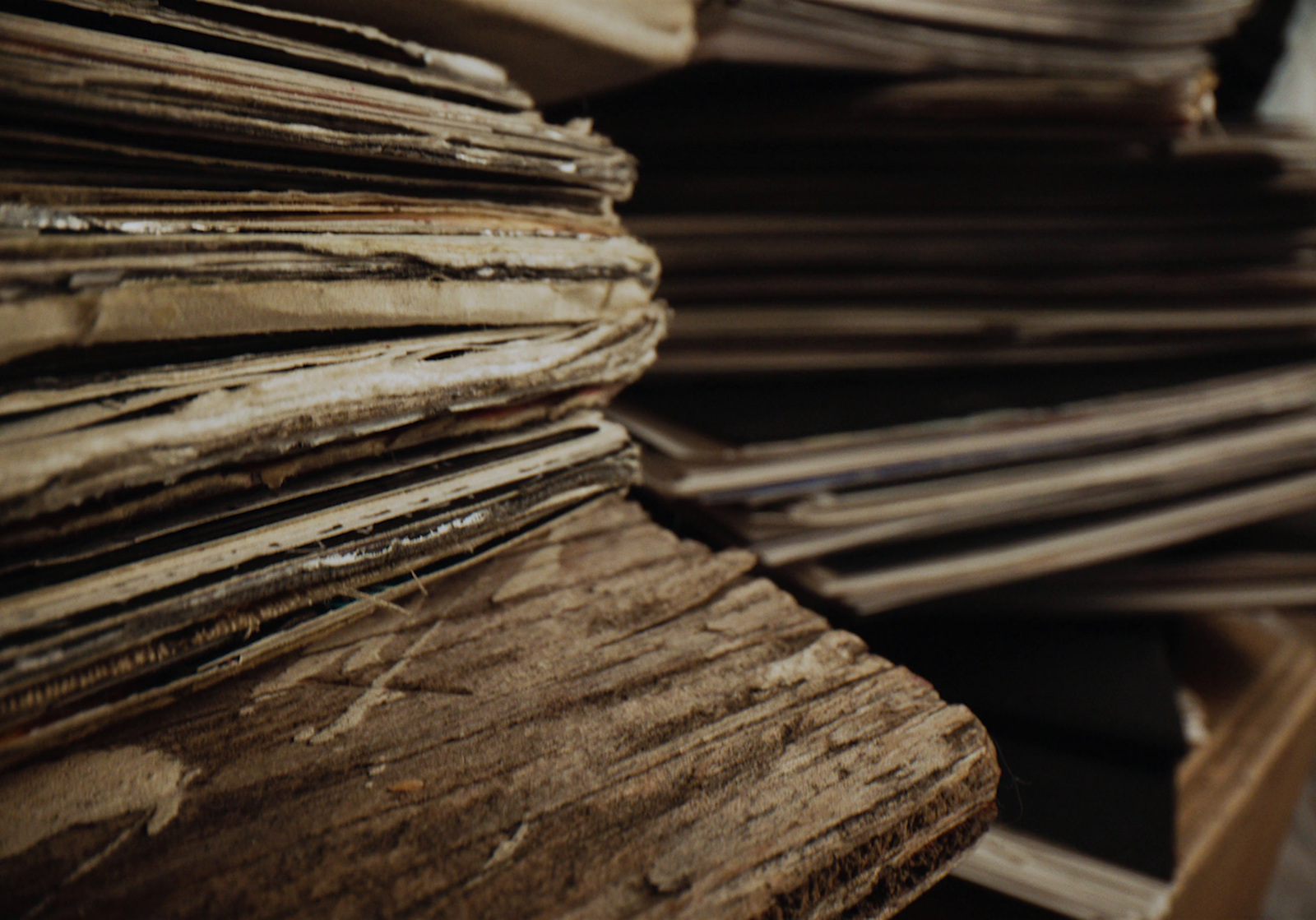 a stack of wooden boards stacked on top of each other