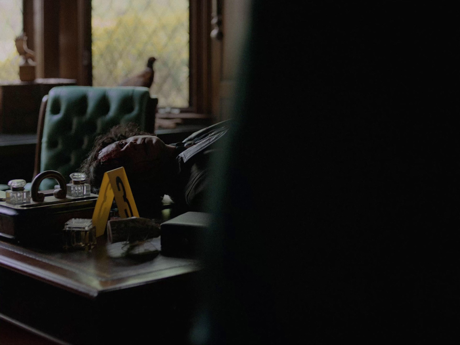 a suitcase sitting on a table in a room