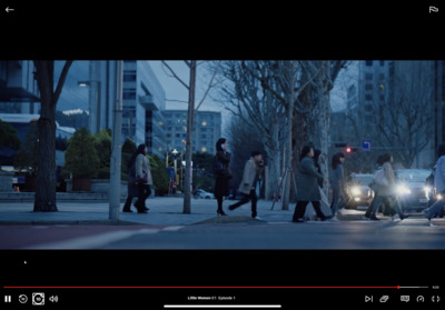 a group of people walking across a street