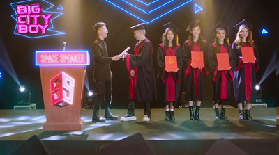 a group of people standing on top of a stage