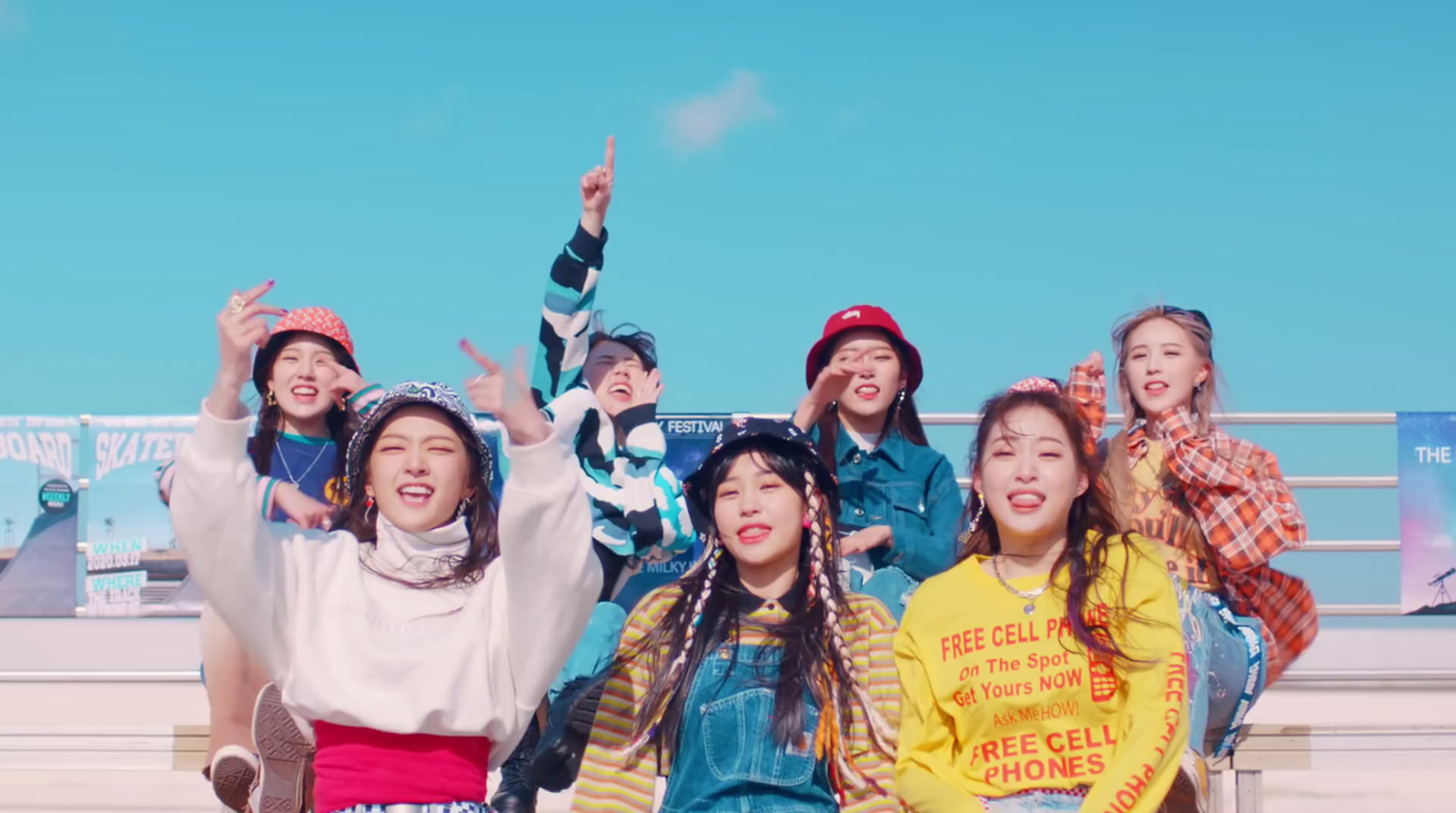 a group of young women standing next to each other