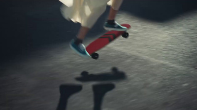 a skateboarder is doing a trick in the air