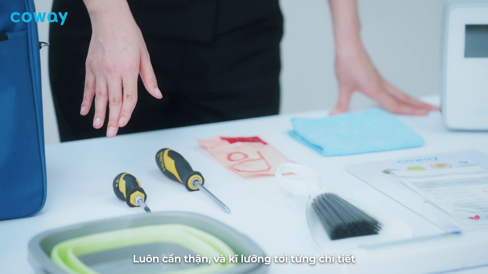 a table with scissors and other items on it