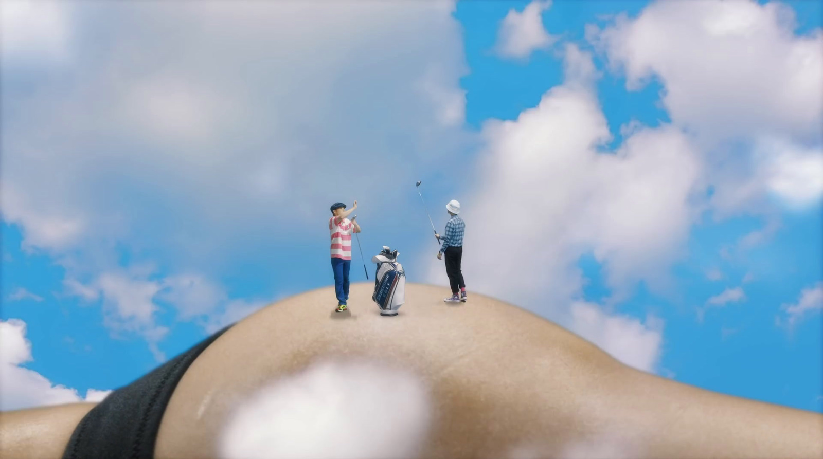 a group of people standing on top of a hill