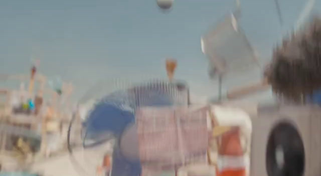 a blurry photo of a carnival ride