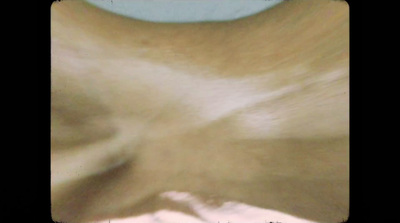 a blurry photo of a dog's head and tail