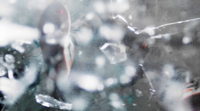 a close up of a window with rain drops