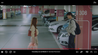 a man and a woman standing in a parking garage