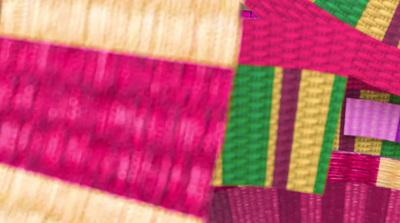 a close up view of a woven material