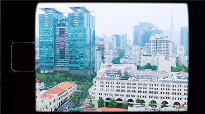 a view of a city from a window