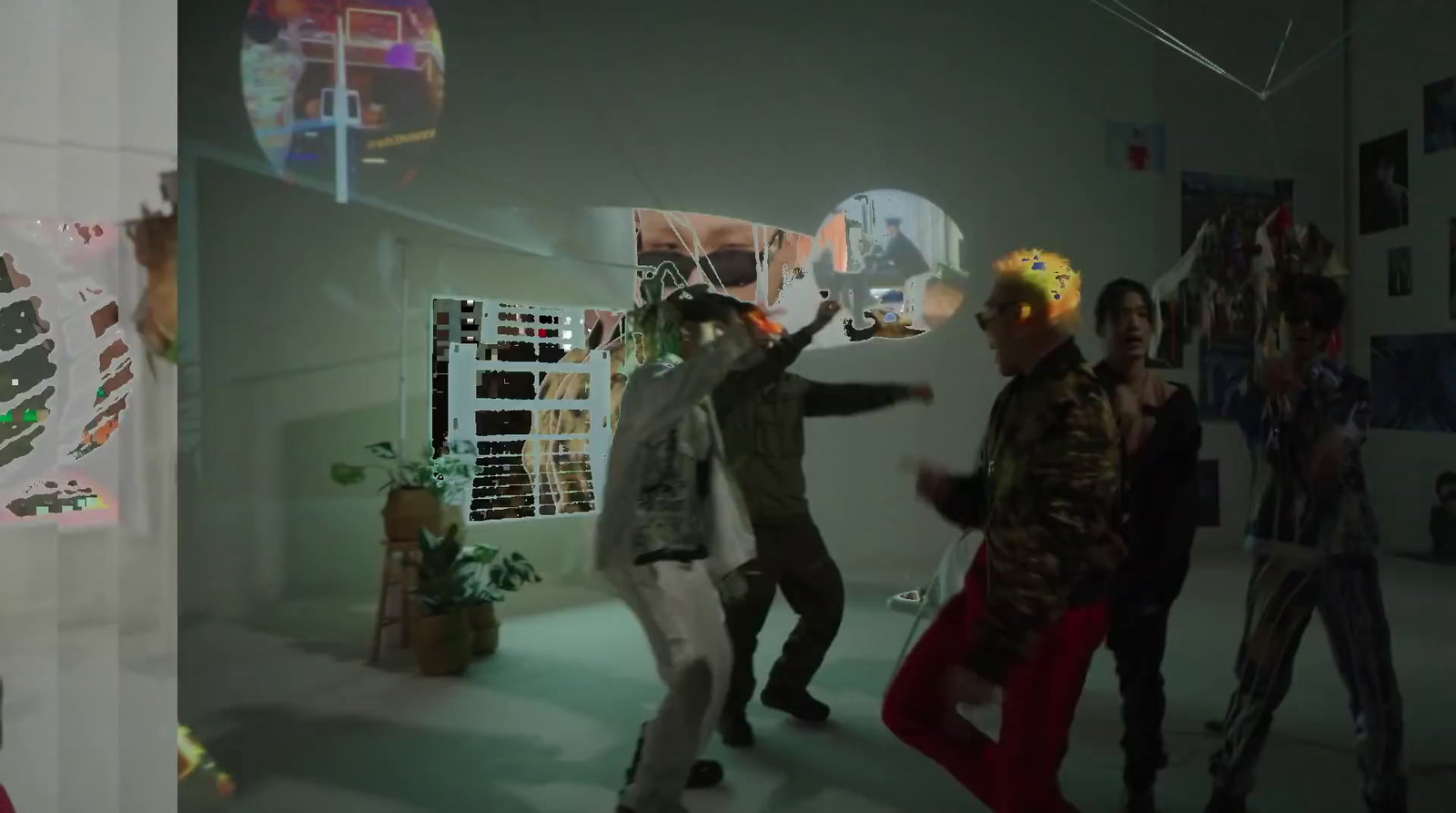 a group of people dancing in a room