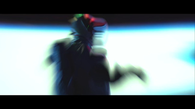 a blurry image of a person wearing a mask