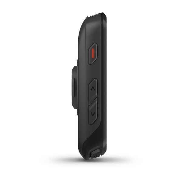 a black device with a red light on it