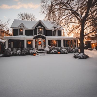 a house with a lot of snow on the ground