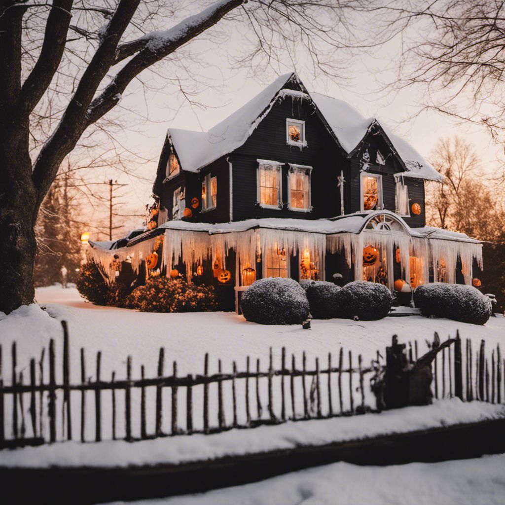 a large house with a lot of lights on it's windows