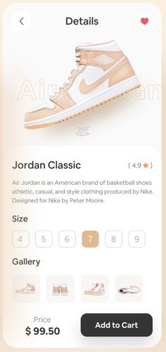 a pair of shoes is on the app