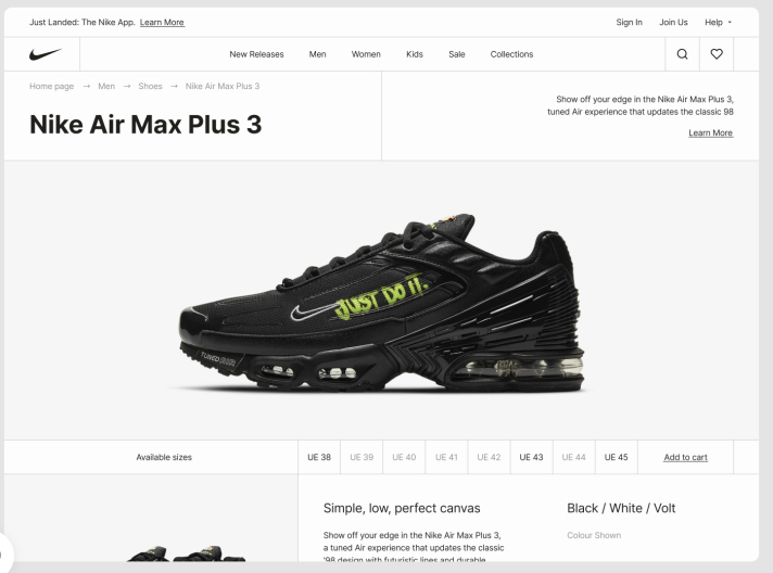 the nike air max plus 3 is on sale