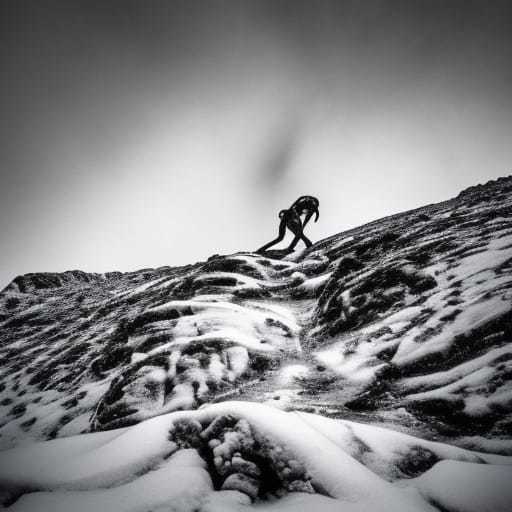 a person standing on top of a snow covered mountain