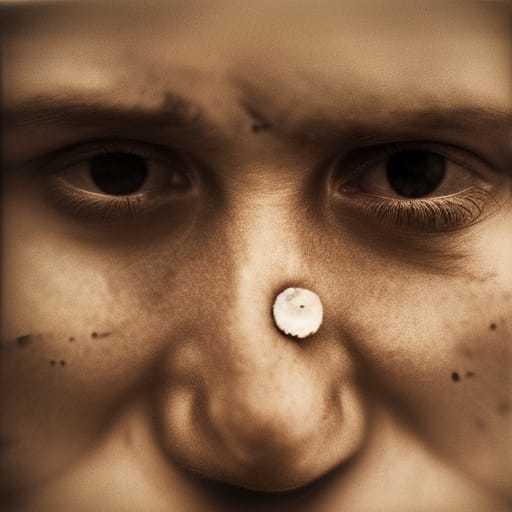 a close up of a person with a nose ring