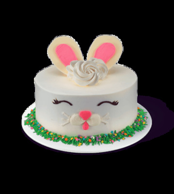 a white cake with a bunny face on top of it