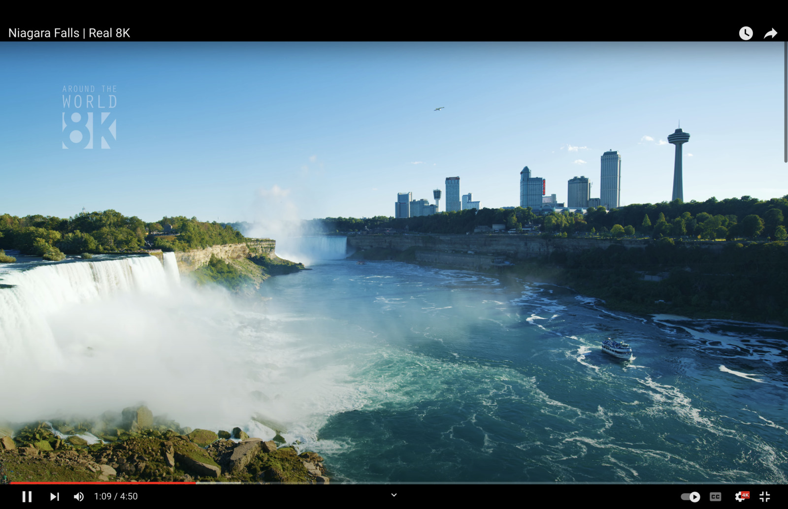 a view of niagara falls and the canadian falls