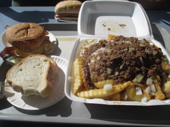 a tray that has some food on it