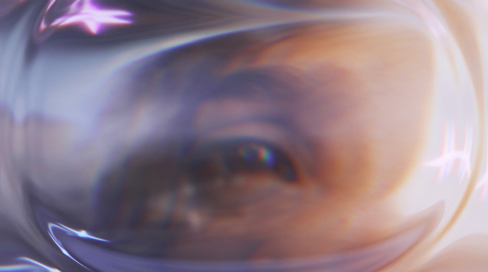 a blurry image of a person's eye