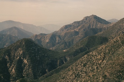 a view of a mountain range in the distance