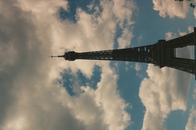 the eiffel tower towering over the city of paris